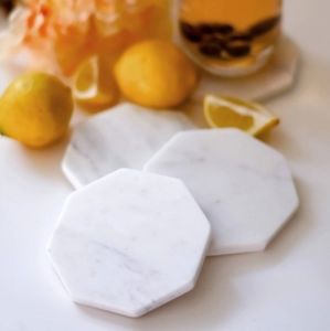 White marble coasters